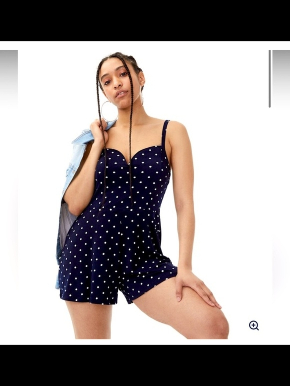 Aeropostale Navy Polka Dot Sweetheart Romper